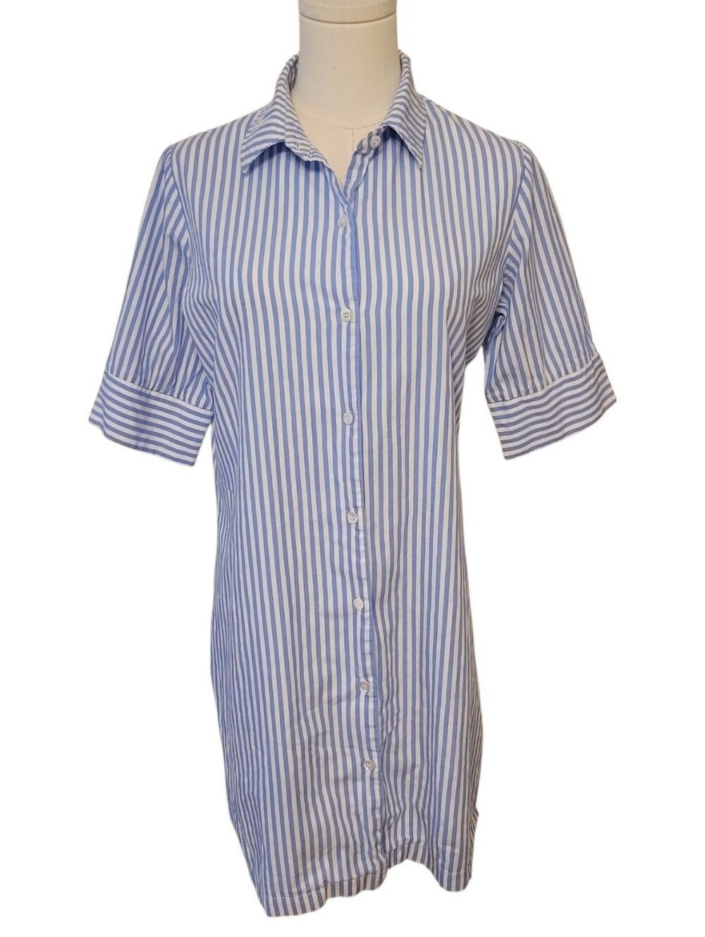Tuckernuck Pomander Place Blue & White Striped Shirt Dress Size XS